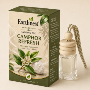 Earthnest Camphor refresh Hanging Pod Aroma Diffuser – Premium Long Lasting Car Perfume & Air Freshener (10ml)