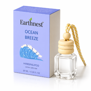Earthnest Ocean Breeze Refreshing Hanging Pod Aroma Diffuser – Premium Long-Lasting Fresh Car Perfume & Air Freshener (10ml)