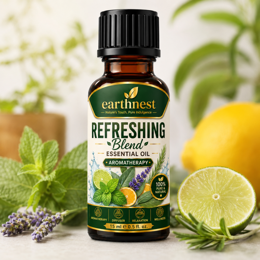 Earthnest Refreshing Blend Essential Oil – 100% Pure Aromatherapy Blend | 15ml