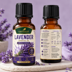Earthnest Lavender Essential Oil – 100% Pure Steam Distilled Aromatherapy Oil (15ml)