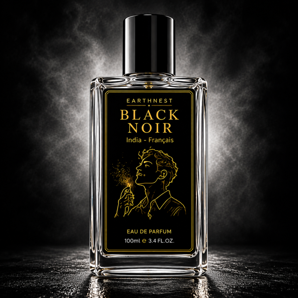 EarthNest Black Noir Eau De Parfum for Men – Woody Aromatic Luxury Perfume | Long Lasting Premium Fragrance | 50 ml