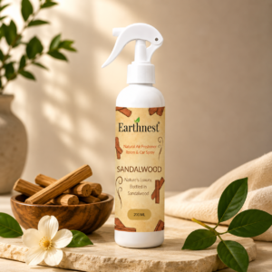 Earthnest Sandalwood Air Freshener Spray – Natural Room & Car Fragrance | Long Lasting Freshness | 200ml