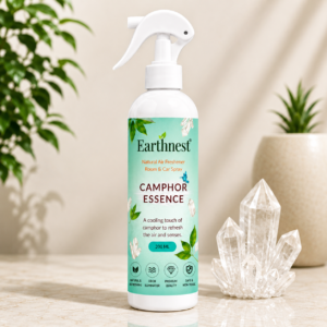 Earthnest Camphor Essence Air Freshener Spray – Natural Room & Car Freshener | Long Lasting Camphor Fragrance | Premium Home Fragrance Spray | 200ml